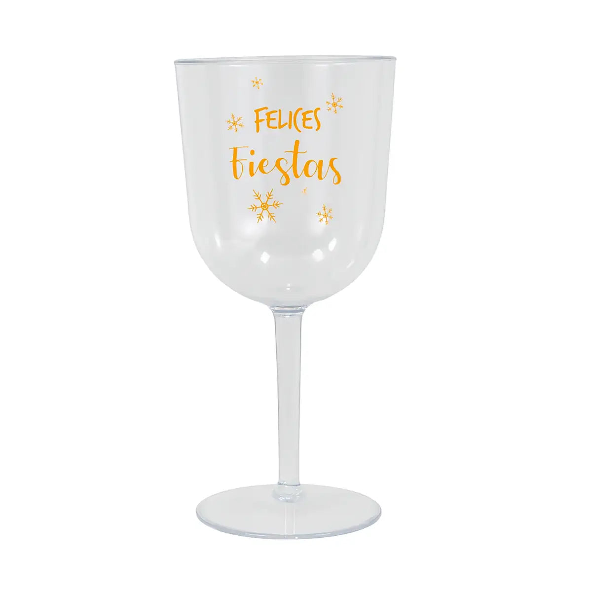 Copa de Plástico con Frase Navideña para Vino