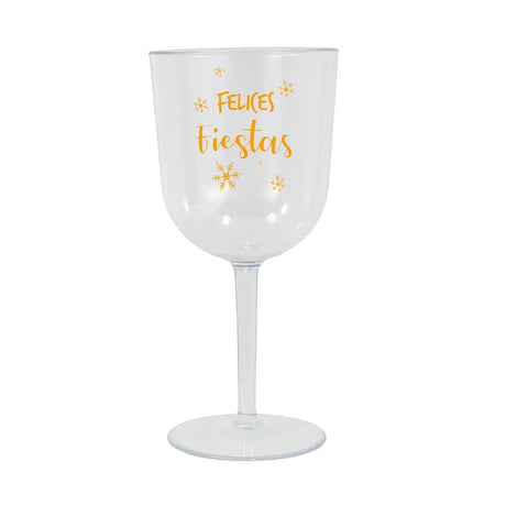 Copa de Plástico con Frase Navideña para Vino