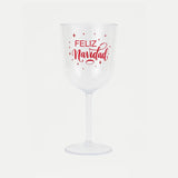 Copa de Plástico para Vino, Feliz Navidad