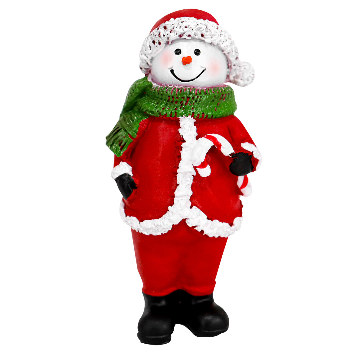 Snowman Abrigado, Figura Decorativa de Cerámica