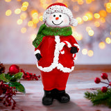 Snowman Abrigado, Figura Decorativa de Cerámica