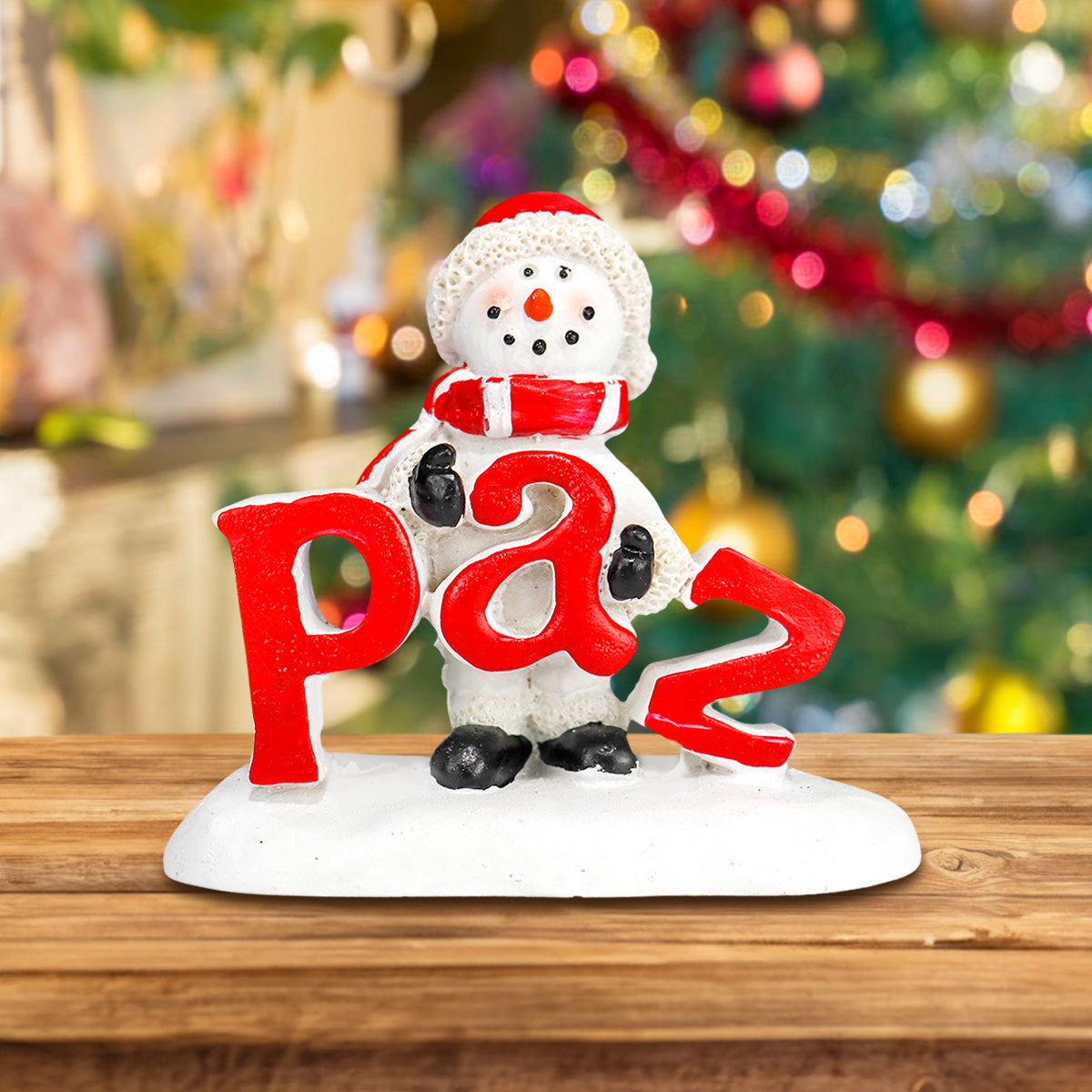 Muñeco de Nieve, Paz, Figura Decorativa de Cerámica