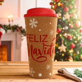 Termo Navideño para Café, "Feliz Navidad"