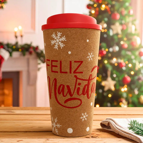 Termo Navideño para Café, "Feliz Navidad"
