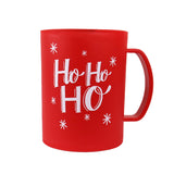 Taza de Plástico Navideña "HoHoHo" Color Rojo