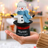 Muñeco de Nieve en Sombrero, Figura Decorativa de Cerámica