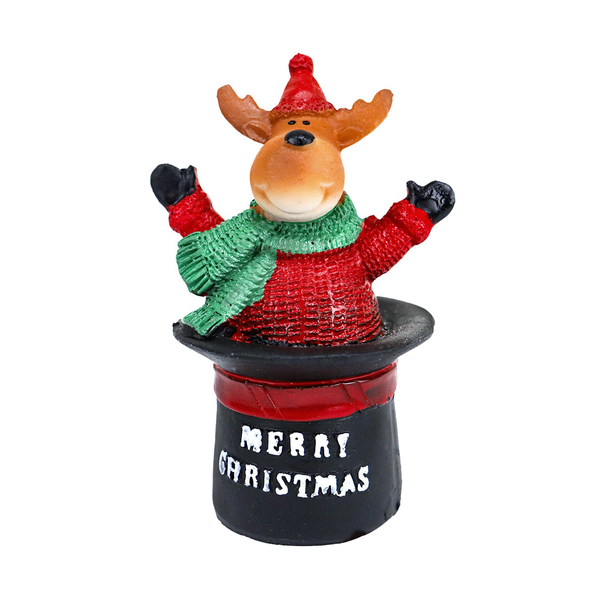 Reno en Sombrero, Figura Decorativa de Cerámica