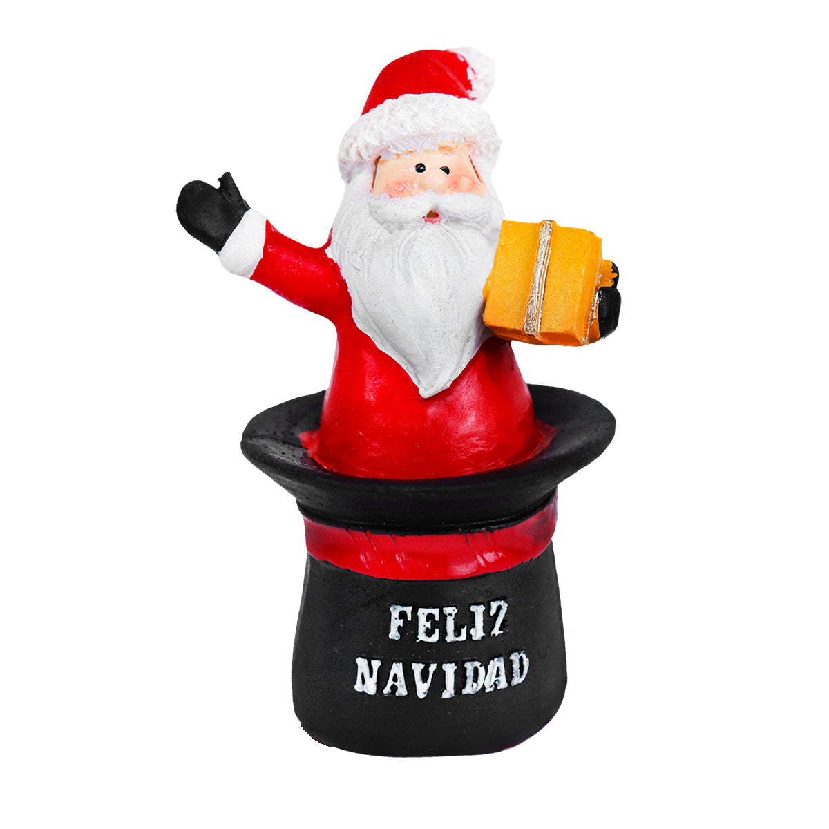 Santa Claus en Sombrero, Figura Decorativa de Cerámica