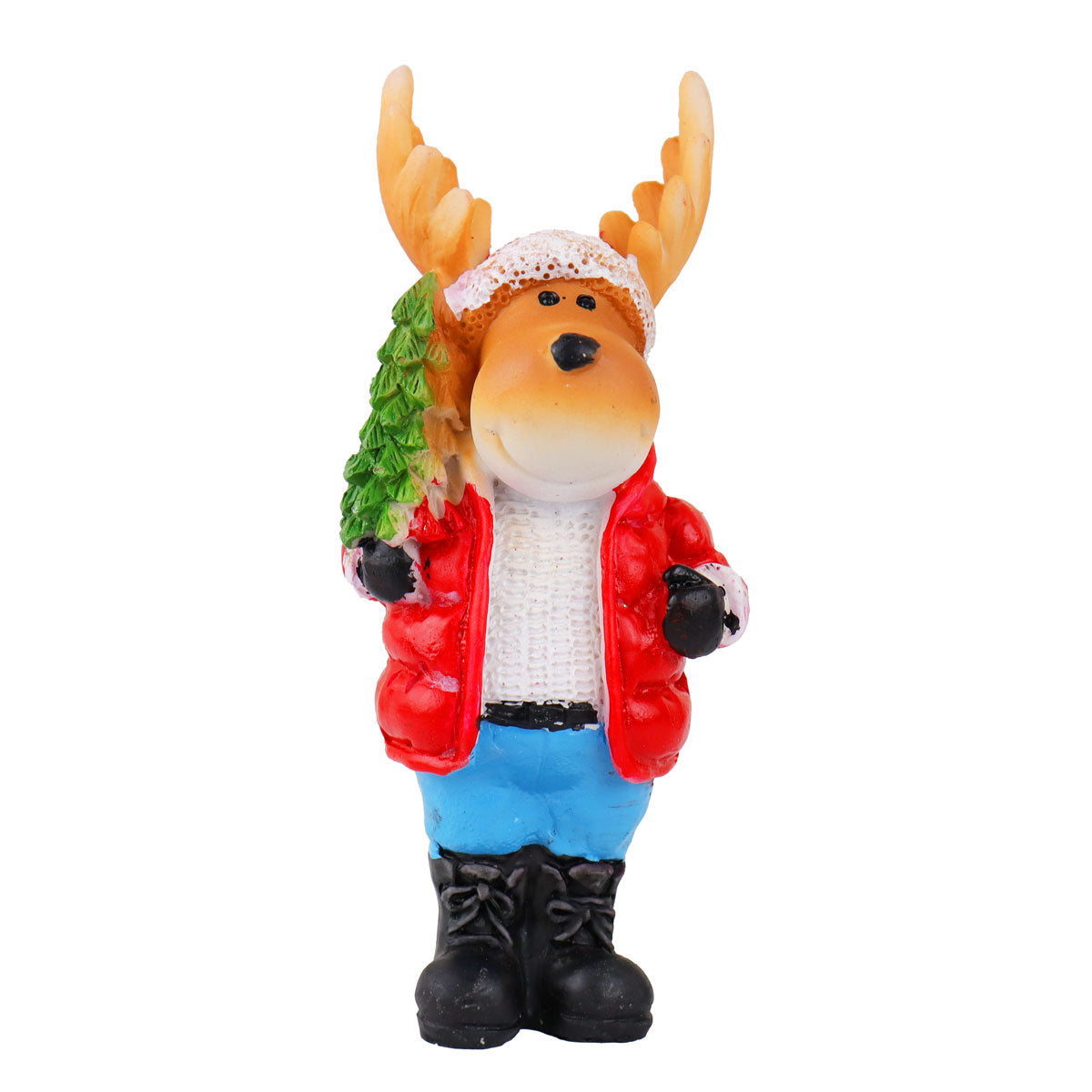Reno con Árbol, Figura Decorativa de Cerámica