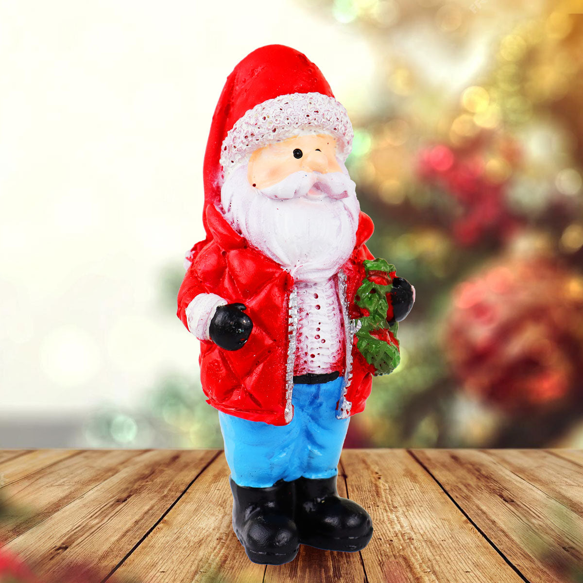 Santa Claus con Corona, Figura Decorativa de Cerámica