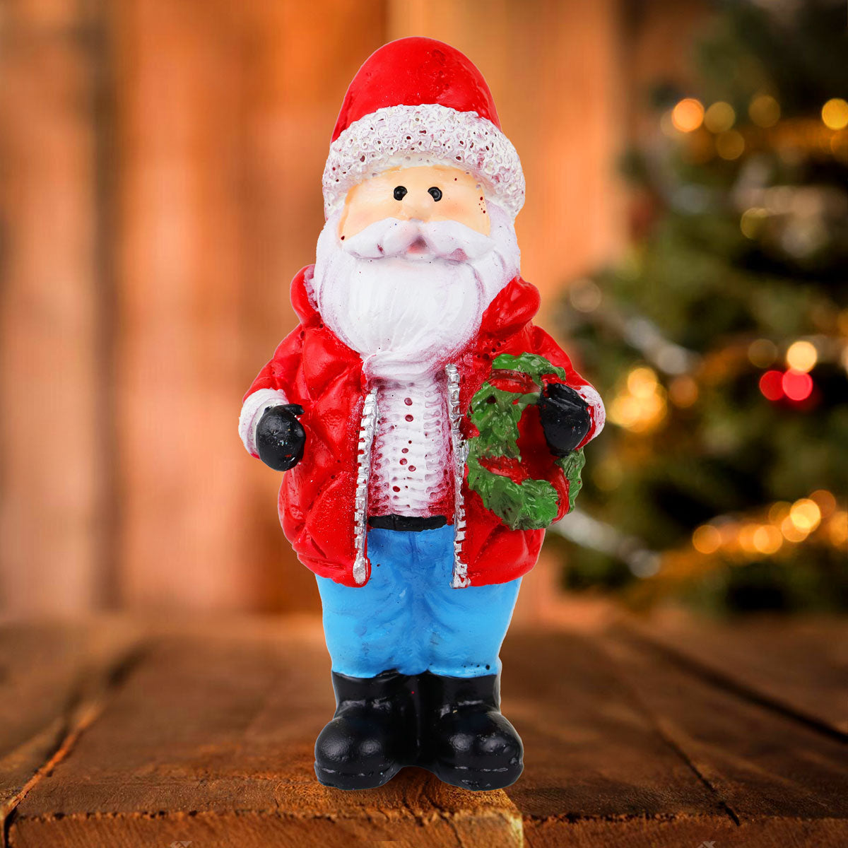 Santa Claus con Corona, Figura Decorativa de Cerámica
