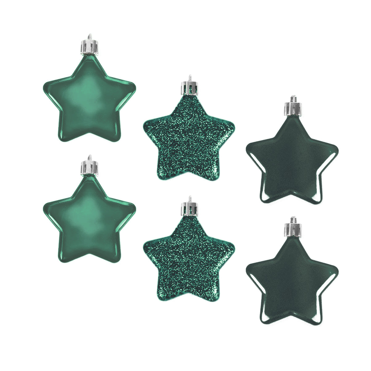 Set de 6 Mini Estrellas Navideñas color Verde