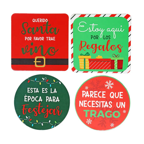Portavasos con Frases Navideñas