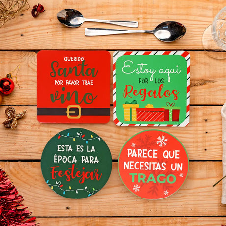 Portavasos con Frases Navideñas