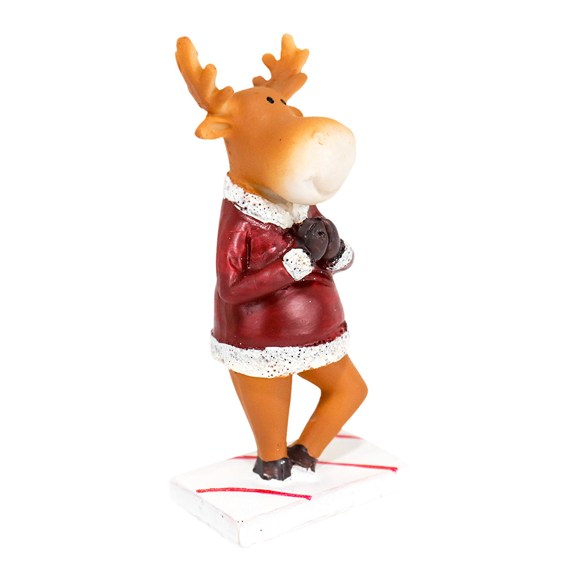 Reno Haciendo Yoga, Postura del Árbol, Figura Cerámica