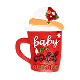 Figura de Taza, Decoración Navideña para Colgar, 13 cm