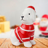 Perrito con Sombrero y Suéter Navideño, Cerámica