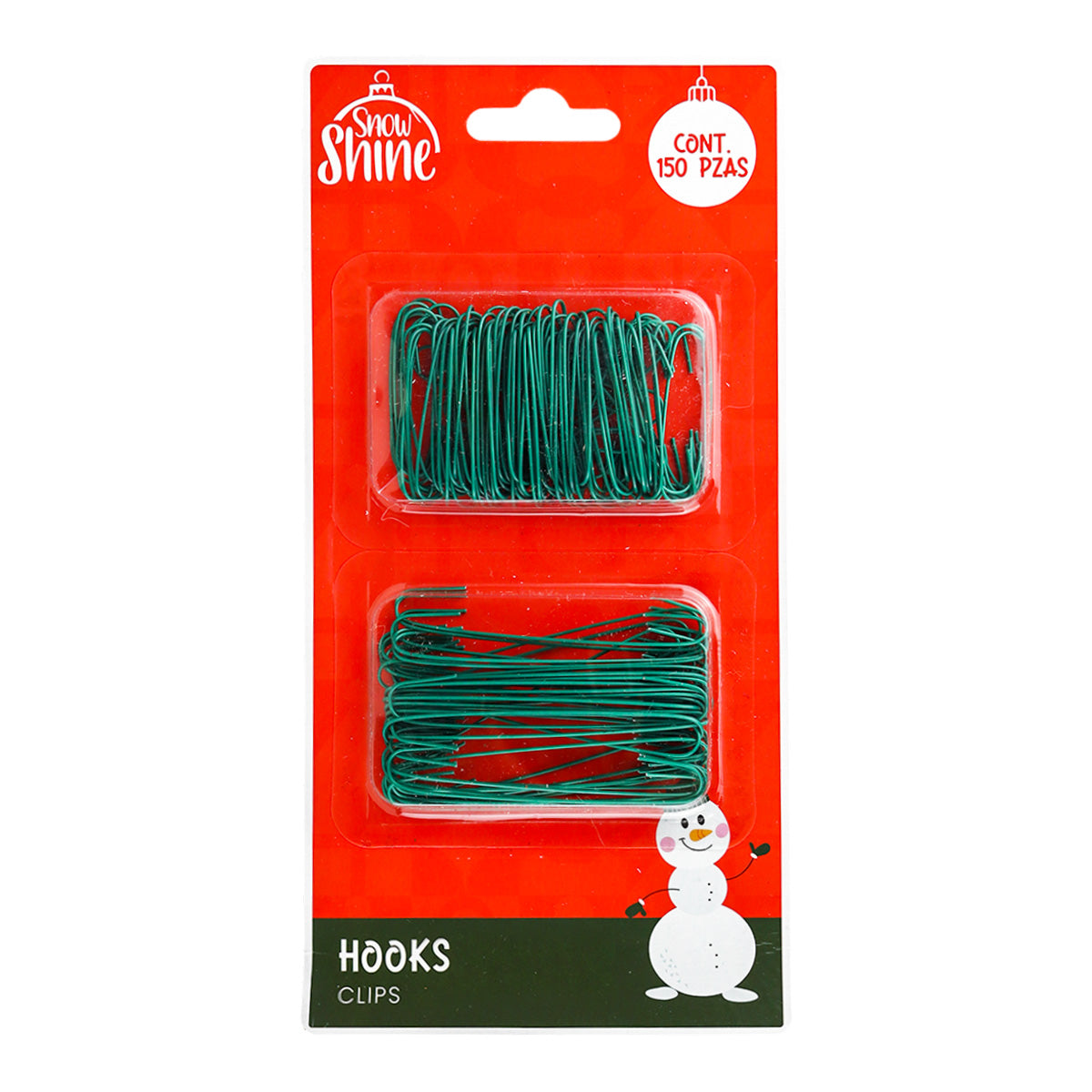 Set de Clips de Metal color Verde para Navidad, 150pzas