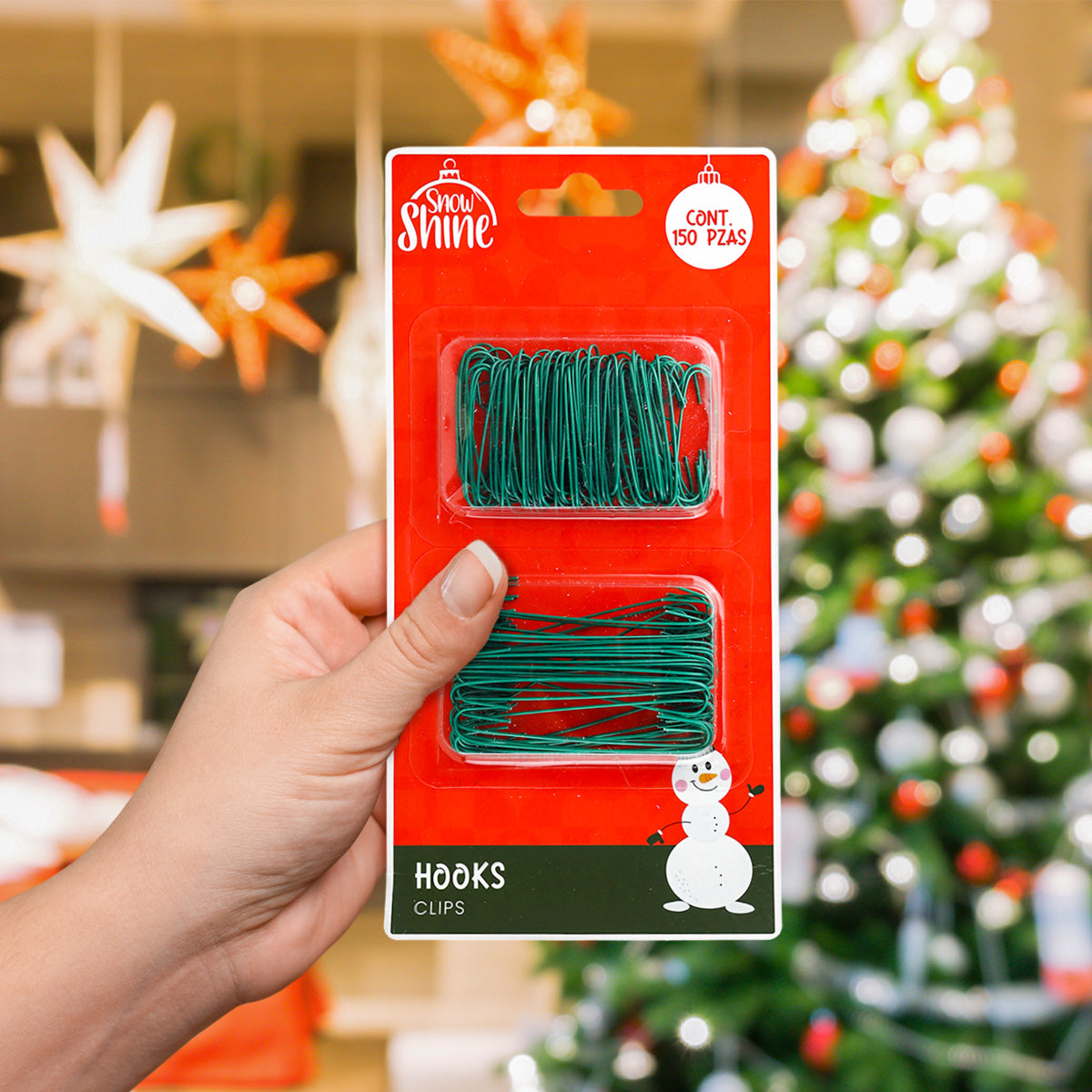 Set de Clips de Metal color Verde para Navidad, 150pzas