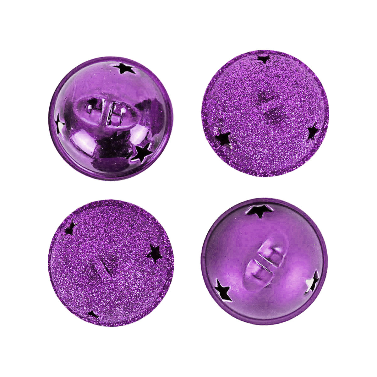 Cascabeles Navideños color Morado, 4pzas