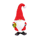Gnomo con Regalo, Figura de Cerámica, Color Rojo