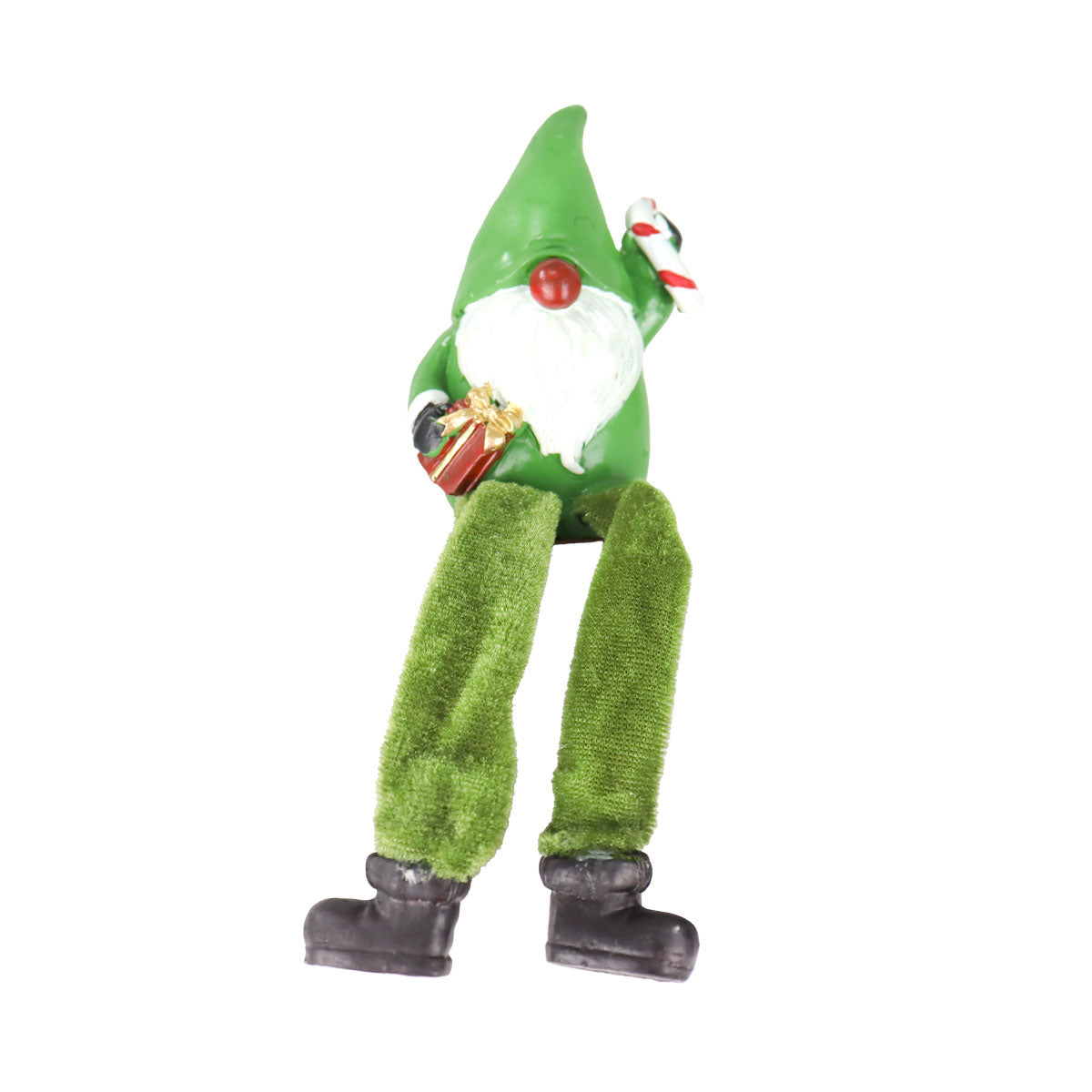 Gnomo, Piernas Colgantes, Cerámica, Color Verde