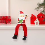Santa Claus, Piernas Colgantes, Cerámica, Color Rojo