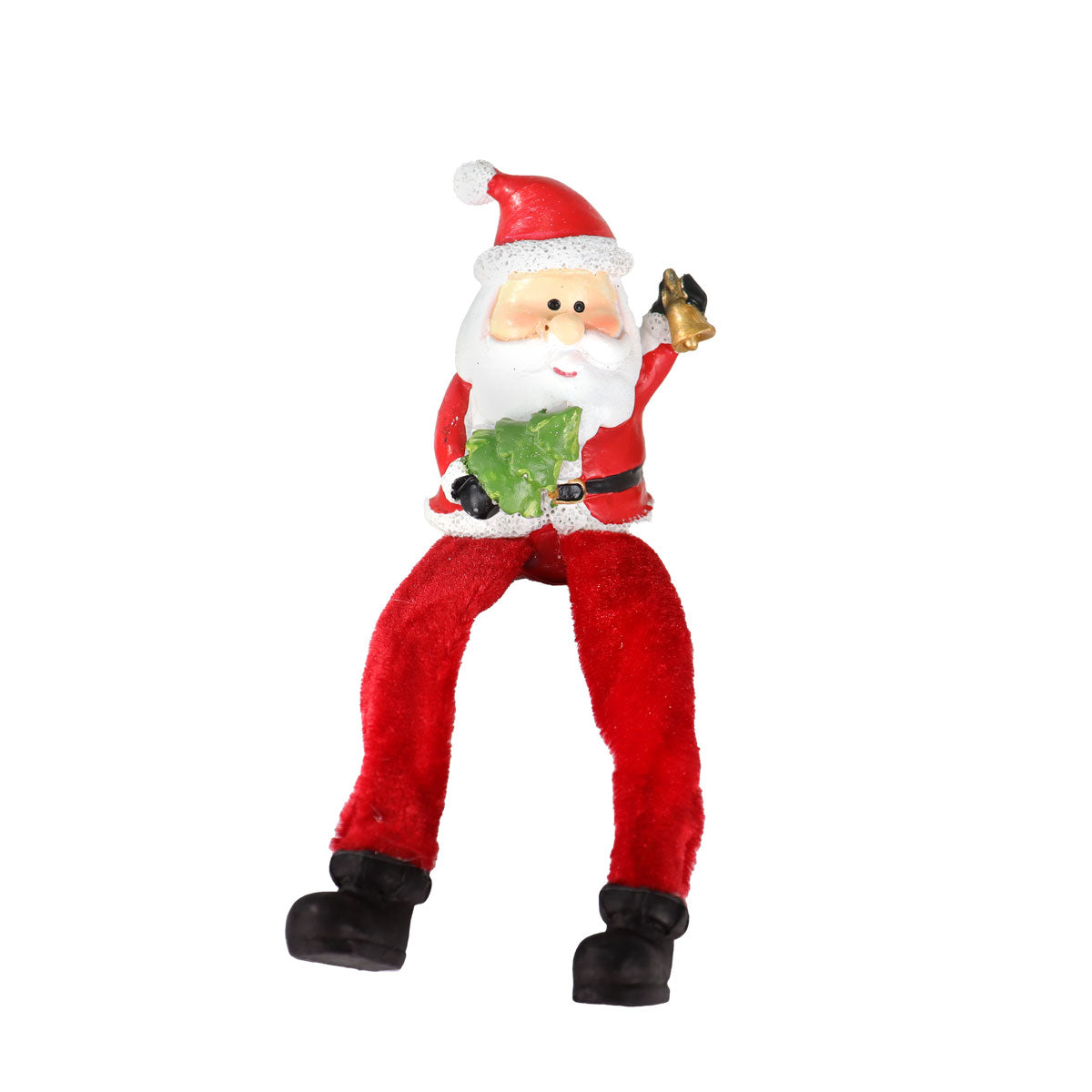 Santa Claus, Piernas Colgantes, Cerámica, Color Rojo