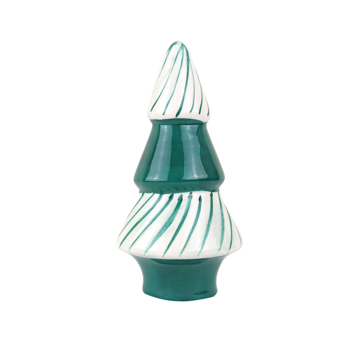 Adorno de Mesa Árbol de Cerámica, Color Verde y Blanco