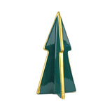 Árbol de Cerámica, Adorno de Mesa, Color Verde y Dorado
