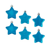 Set de 6 Mini Estrellas Navideñas color Azul