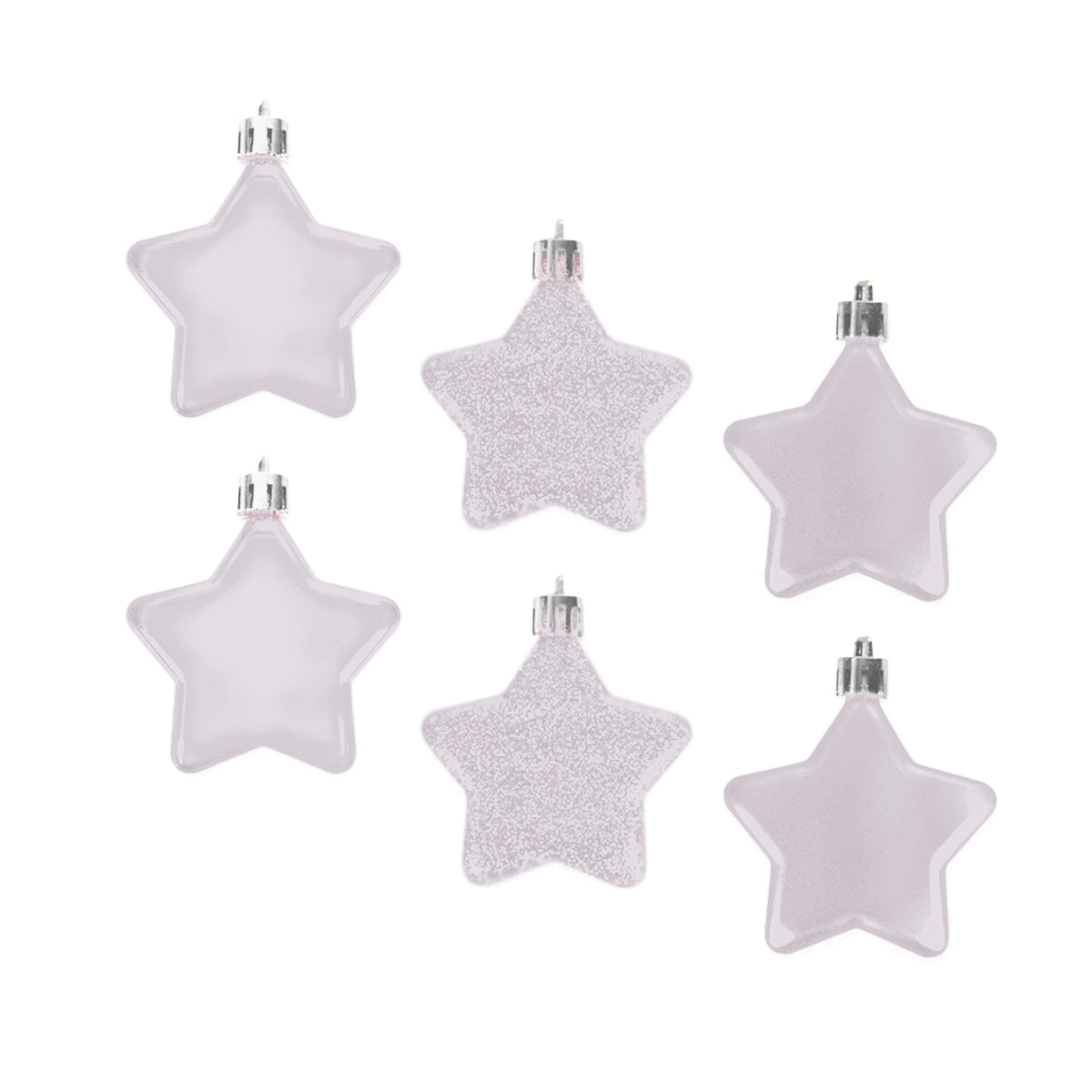 Set de 6 Mini Estrellas Navideñas color Blanco