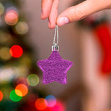 Set de 6 Mini Estrellas Navideñas color Morado