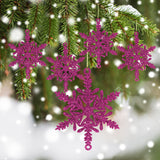 Ornamento Copo de Nieve con Glitter, Color Morado, 5 pzas