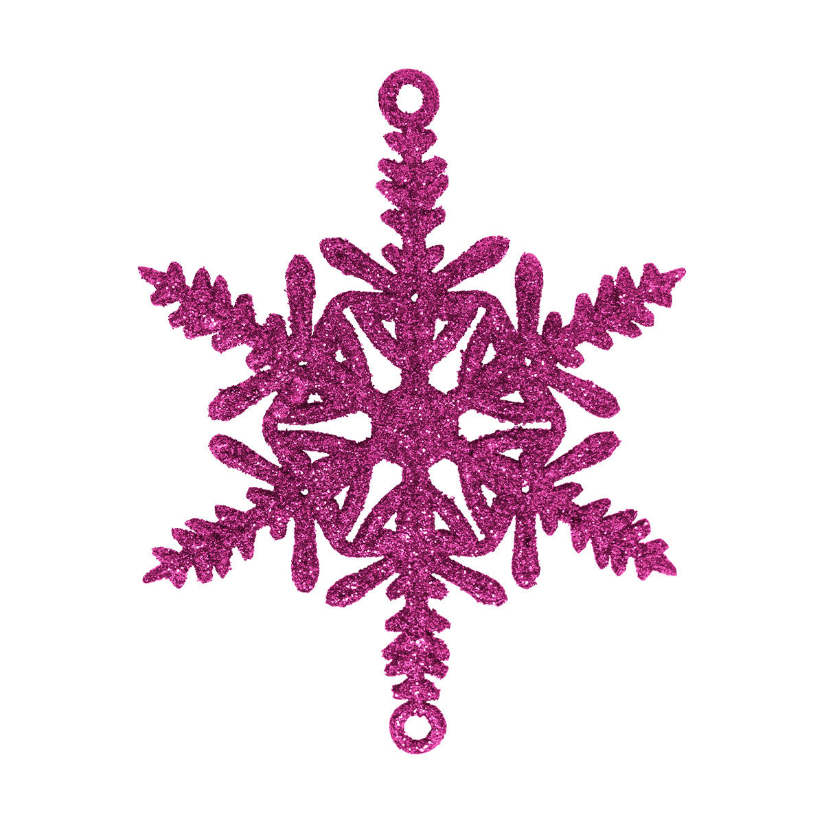 Ornamento Copo de Nieve con Glitter, Color Morado, 5 pzas