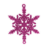 Ornamento Copo de Nieve con Glitter, Color Morado, 5 pzas