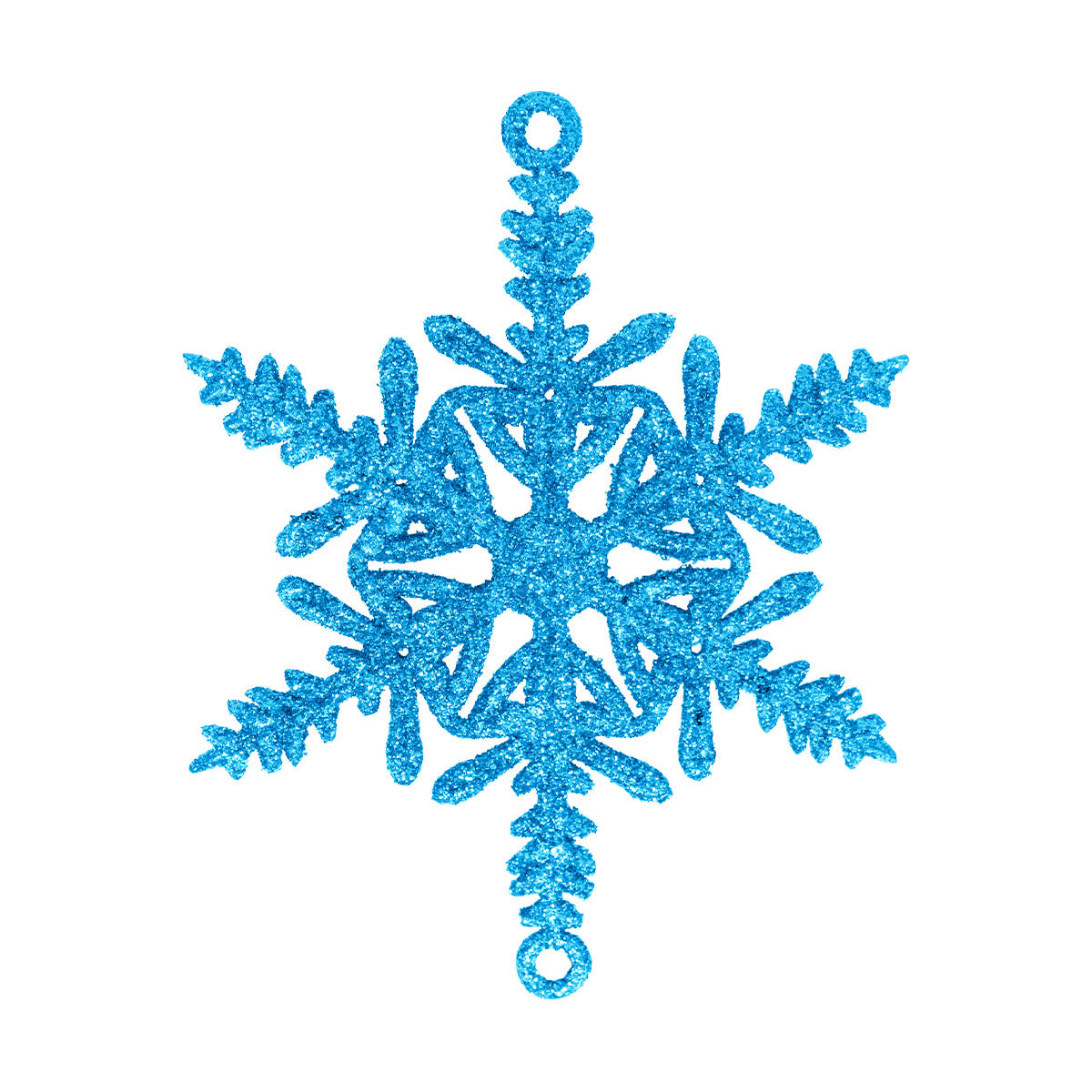 Ornamento Copo de Nieve con Glitter, Color Azul, 5 pzas