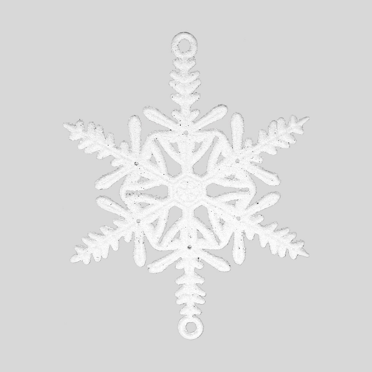 Ornamento Copo de Nieve con Glitter, Color Blanco, 5 pzas