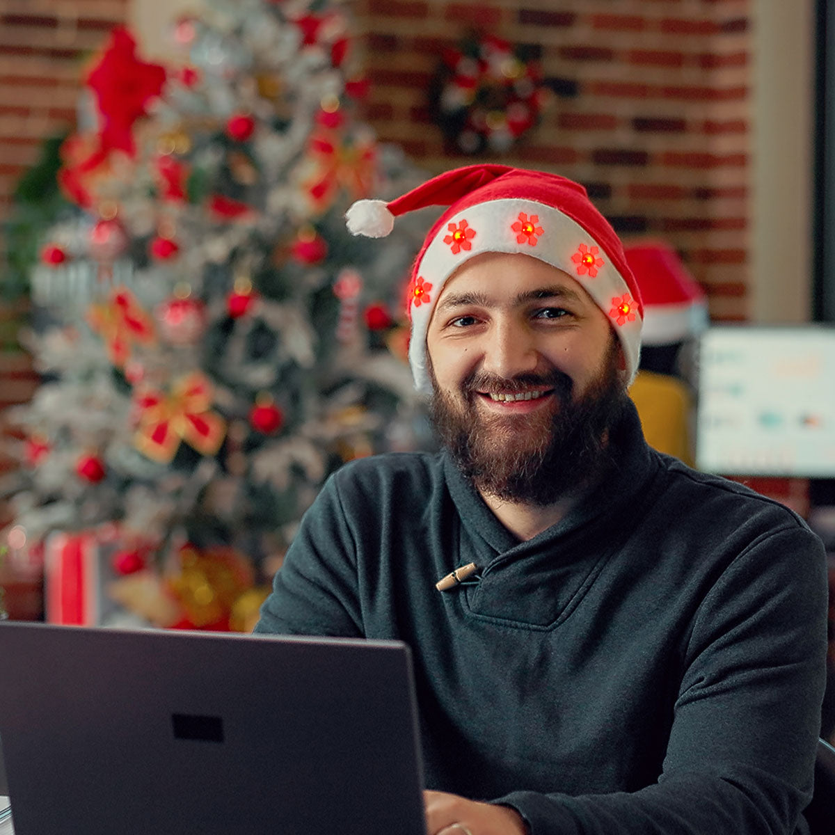 Gorro Navideño de Santa Claus con Luces