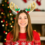 Broches para el Cabello con Diseño de Reno, Color Dorado