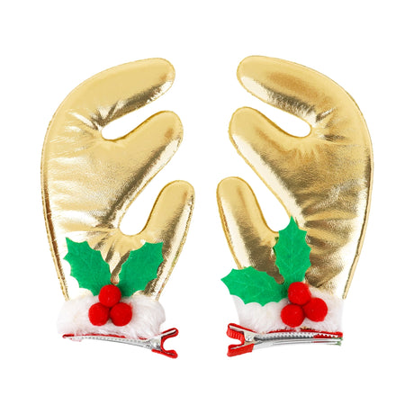 Broches para el Cabello con Diseño de Reno, Color Dorado