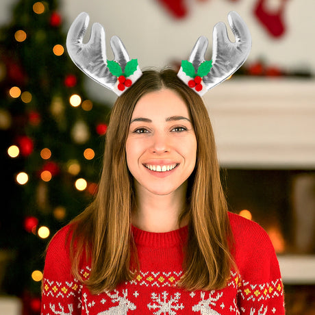 Broches para el Cabello con Diseño de Reno, Color Plata