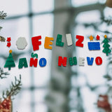 Planilla de Stickers Navideños de Gel para Ventana, Feliz