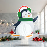 Decoración Navideña de Papel en Forma de Pingüino