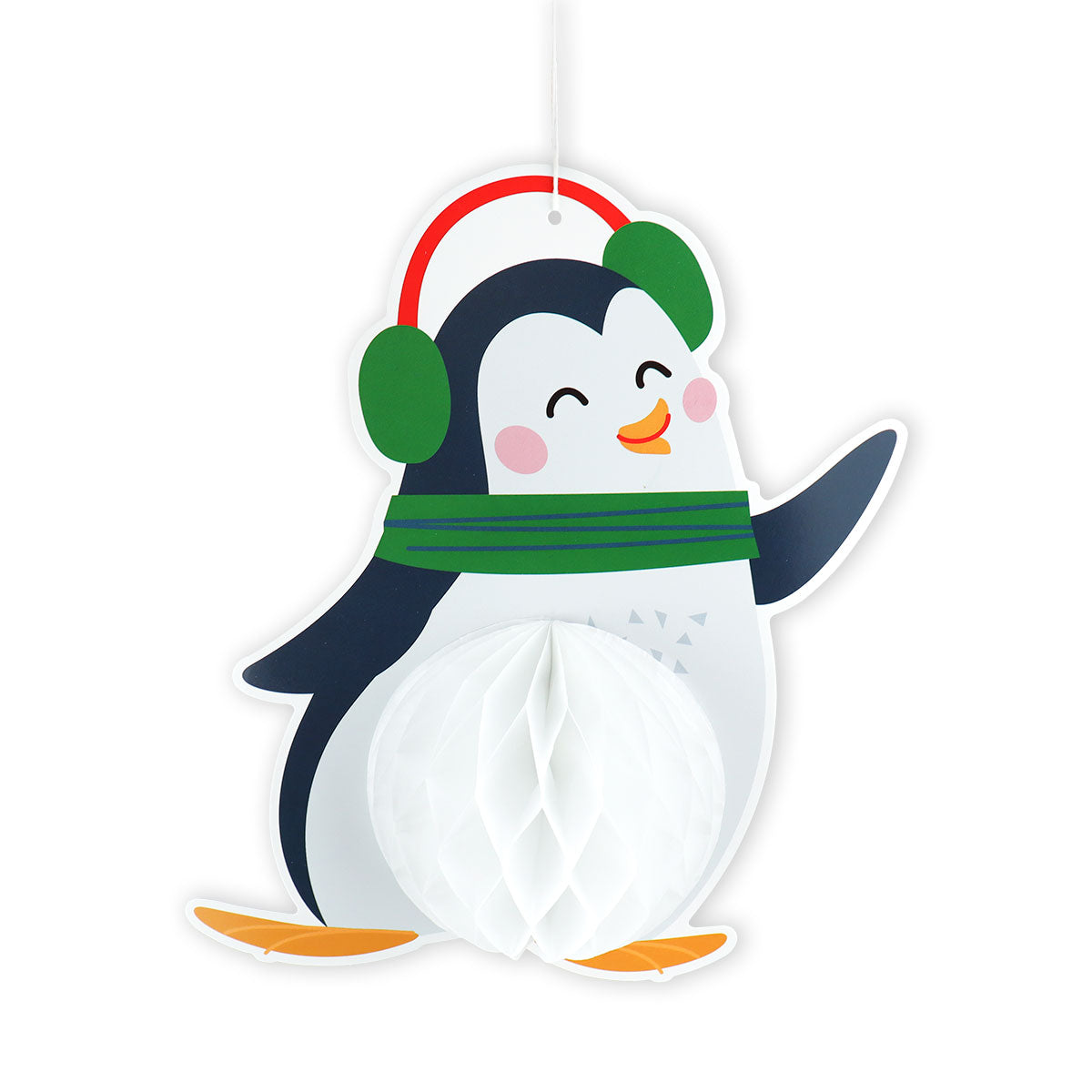 Decoración Navideña de Papel en Forma de Pingüino