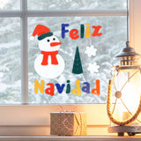 Stickers Navideños de Gel para Ventana, Muñeco de Nieve