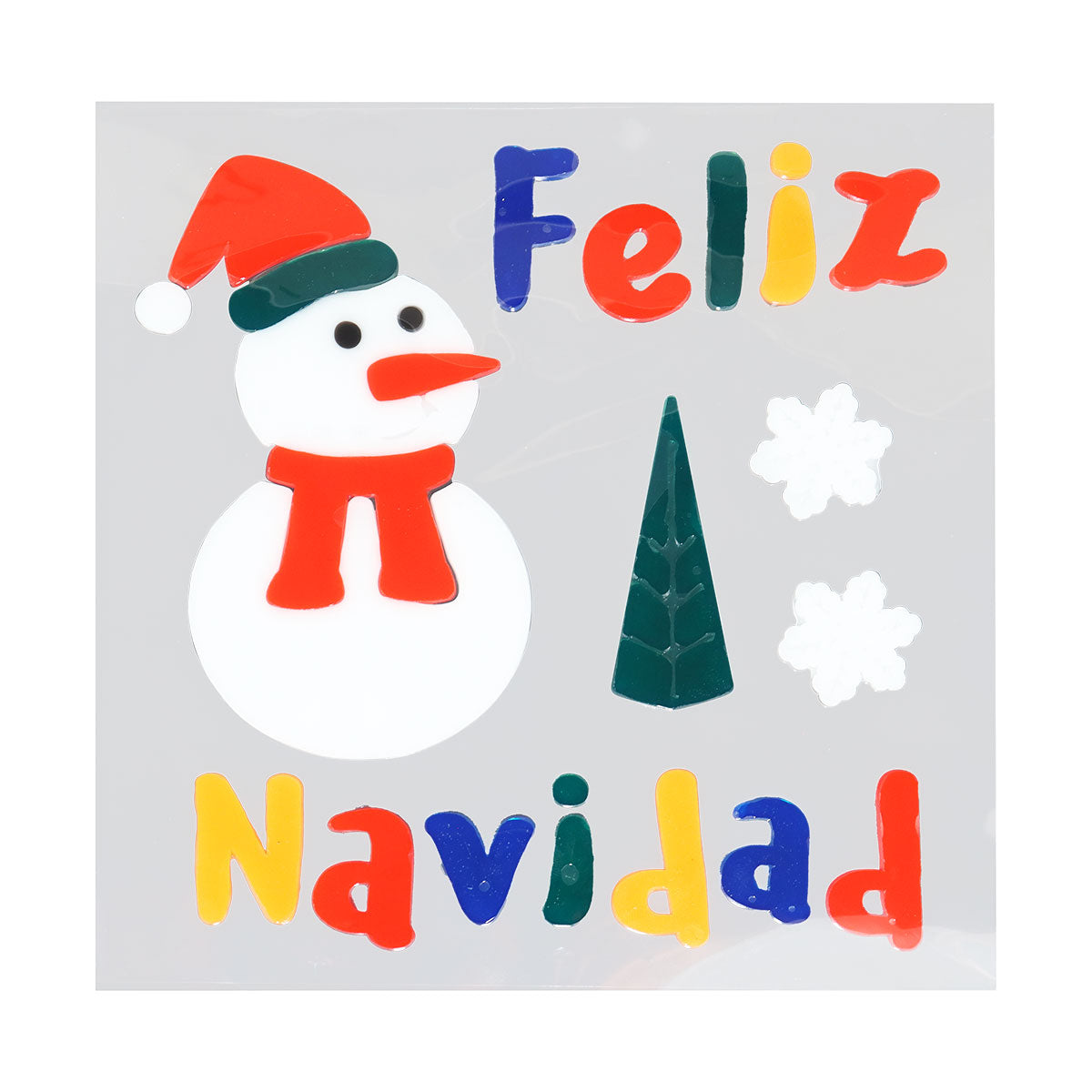 Stickers Navideños de Gel para Ventana, Muñeco de Nieve