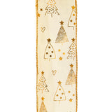 Listón Navideño Pattern Ribbon color Oro