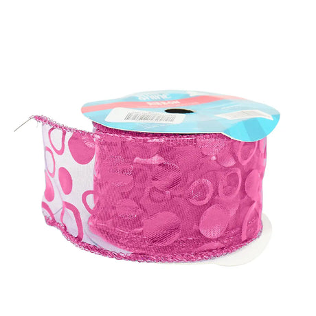 Listón Navideño color Fucsia Pattern Ribbon