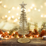 Árbol Navideño Brillante Decorativo, Color Dorado, 10 cm